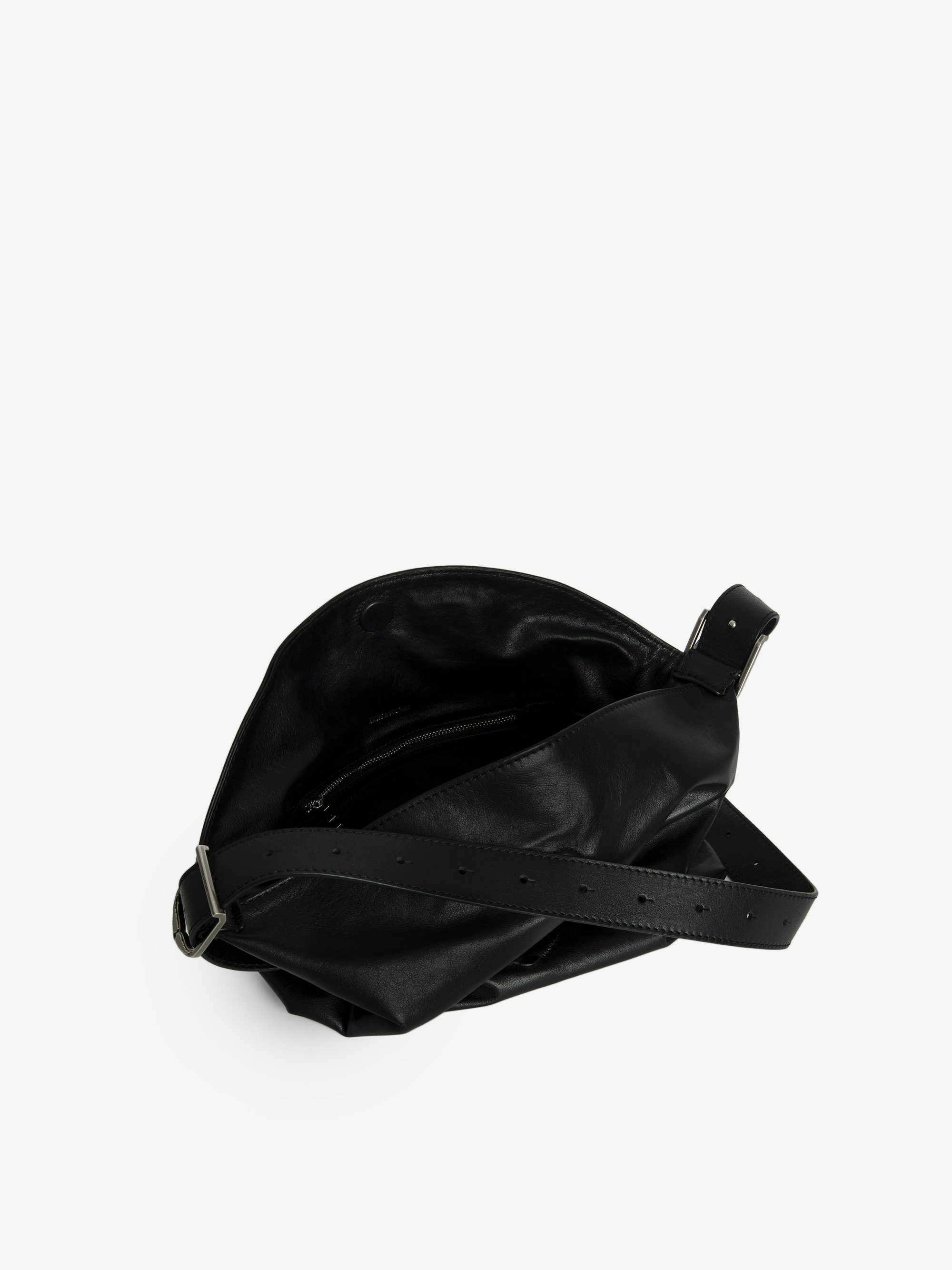 Baby Jane Bag - Leather bag with adjustable shoulder strap and debossed wing signature.